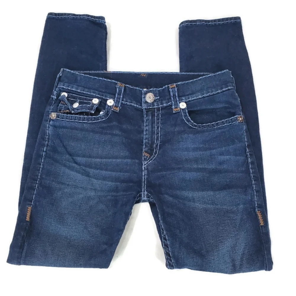 True Religion Mens Rocco Super T Relaxed Skinny W/Flap Pockets Jeans Size 33 - Picture 4 of 16